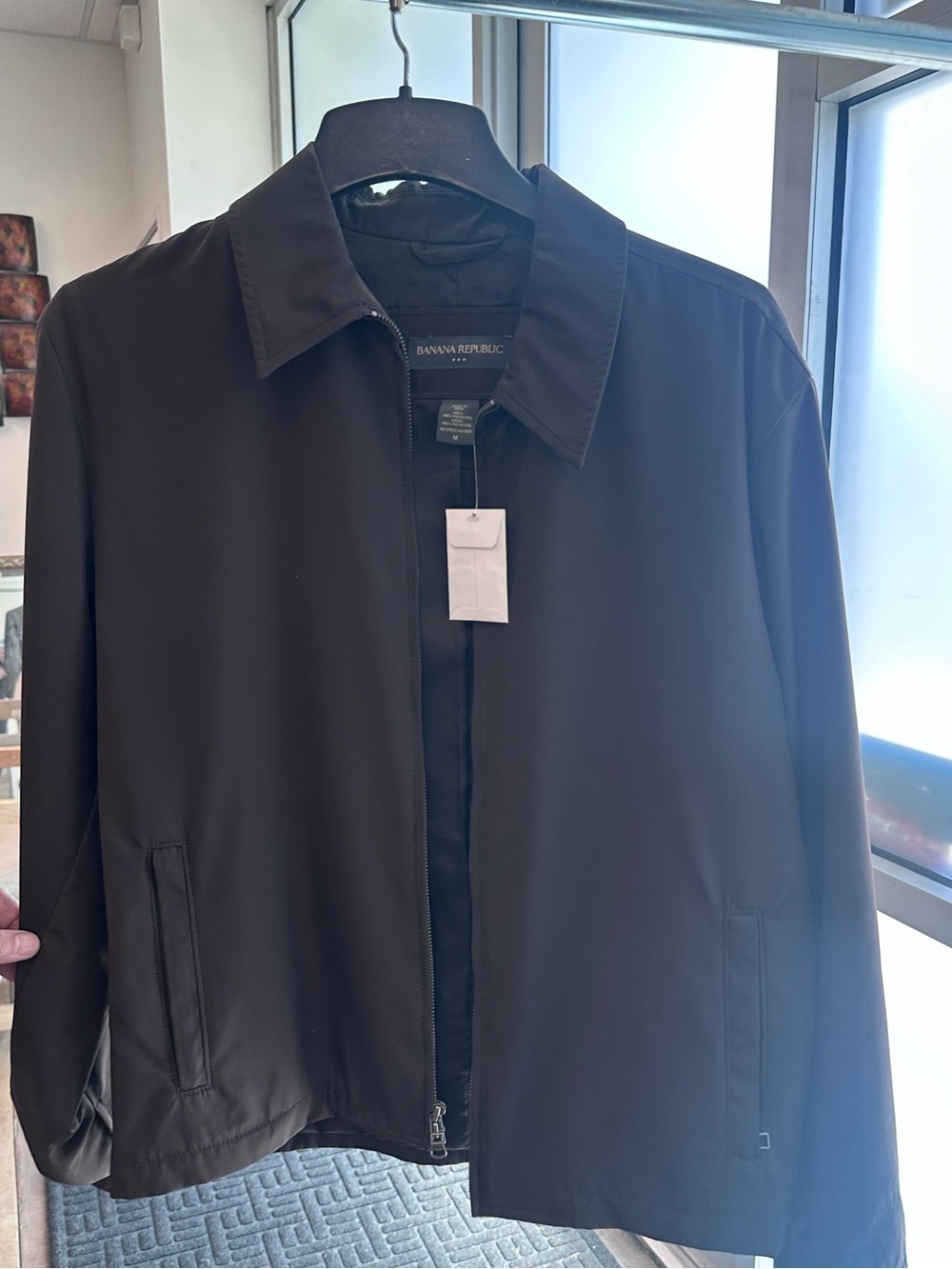 Banana Republic Men's Black Lightweight Zip Jacket